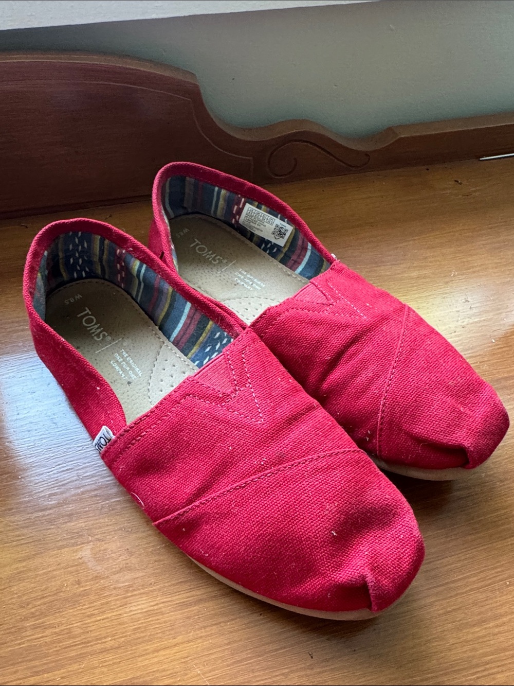 Toms Women’s Red Canvas Slip-Ons